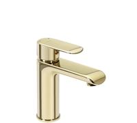 Grifo para lavabo Rea BLOOM, color dorado, modelo de bajo perfil