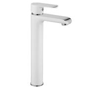 Grifo para lavabo Rea BLOOM, cromo, blanco, modelo alto