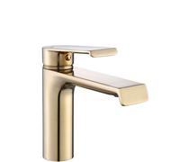 Grifo para lavabo Rea HASS, acabado dorado cepillado, modelo de bajo perfil