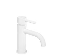 Rea LUNGO GRIFO DE LAVABO BLANCO Grifo mezclador de baño de latón bajo Grifo monomando para lavado a mano ajustable en frío y caliente (blanco)