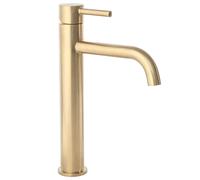 Grifo para lavabo Rea LUNGO Brush, dorado, de altura elevada