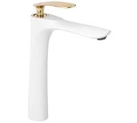 Grifo para lavabo Rea ORBIT, color blanco dorado, modelo alto