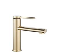 Grifo para lavabo Rea OVAL, color dorado, de bajo perfil