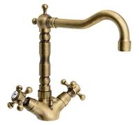 Grifo para lavabo Sapho ANTEA con caño de diseño retro, incluye desagüe, color bronce