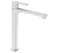 Grifo para lavabo Sapho PAX, modelo alto, con caño de fundición extendido, color blanco mate
