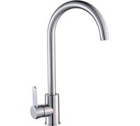 Grifo para lavaplatos modelo BAB_268D, acero inoxidable, de un solo mando, con caño móvil, y con 8 años de garantía