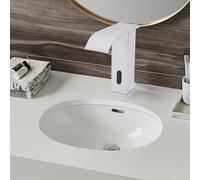 Grifo sin contacto con sensor – Grifo para lavabo – Automático – Agua caliente/fría – Infrarrojos – Caudal tipo cascada – Blanco