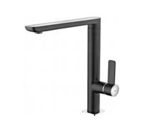 Grifo Teka FO 915 NC Negro/Cromo Diseño minimalista Caño alto - Grifos de cocina