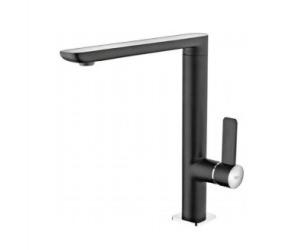 Grifo Teka FO 915 NC Negro/Cromo Diseño minimalista Caño alto - Grifos de cocina