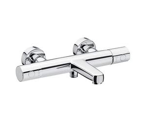 Grifo termostático de baño Cornat Derval fabricado en latón cromado para montaje en pared.