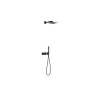 Grifo termostático de dos vías con volante rectangular en latón y acero inoxidable negro mate B-SYSTEM TRES