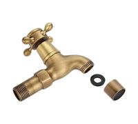 Grifo Vintage, Grifo de Montaje en Pared, Cocina Fregadero Agua Fría única Grifo para Lavabo Baño Jardín Grifo de Lavadora (corto)