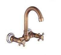 -Grifos, grifos, estilo europeo, baño, minimalista, hogar, decoración, cobre, cocina, grifo, pared, puede girar, cocina, fregadero, grifo, agua caliente/F (Color : I)