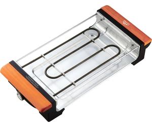 Grill ETA Vital. Número de artículo: ETA116290000. Esta plancha eléctrica de contacto, con dos superficies de cocción de 29 x 23 cm, es ideal para asar carne, pescado, verduras y para dorar productos