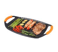 Orbegozo GDB 4700 Plancha Grill de Aluminio Fundido, Superficie Antiadherente, Asas de Goma, Apta para Lavavajillas, Libre de PFOA