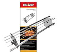 Grillfürst Juego de brochetas universales para brochetas y asadores, incluye 6 brochetas para shish kebab, giroscopios o kebab, longitud total: 45 cm