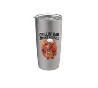 Grillin Dad Smoke & Sizzle Bbq Humor Grilling Champ Chistes Vaso térmico de acero inoxidable de doble pared