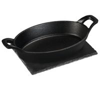 GRILLMEISTER Sartén para servir / Prensa para hamburguesas (Mini sartén ovalada)