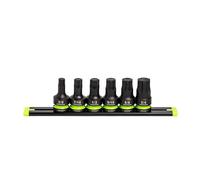 GRIPEDGE Tools - Juego de Destornilladores hexagonales de Impacto SAE de 1/2 Pulgada (1/5.1 cm) Dr Short SAE Impact R.P.T. Tamaños 3/8, 7/16, 1/2, 9/16, 5/8, 3/4 | Fabricado con Acero CR-Mo | Incluye