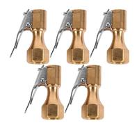 GRIRIW 5 Boquillas de Aire de Cobre Dorado para Válvula de Neumático, Ligeras y Resistentes, Accesorios para Inflador de Neumáticos de Coche Vehículos