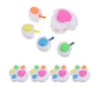 GRIRIW 5 Piezas Rotuladores Fluorescentes Mini Forma de Pata de Gato, 5 Colores, Plástico, Blancos, para Escuela y Oficina, para Estudiantes Universitarios y Profesionales