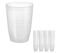 Grizzly Juego vasos plastico duro reutilizable I 40 vasos transparentes I 0,4 litros de capacidad I vajilla completa I apilables I aptos para lavavajillas I camping accesorios