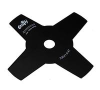 Grizzly Tools Cuchilla de repuesto de 4 dientes con cubierta protectora para desbrozadora con 25,4 mm de diámetro de orificio de 23 cm de ancho de trabajo.
