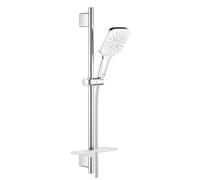 Grohe Rainshower SmartActive Cube - Conjunto de alcachofa de ducha 130 9,5 l/min, 3 chorros, barras y mangueras 60 cm, blanco luna 26584LS0