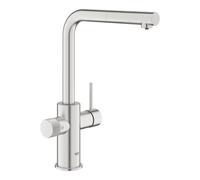 GROHE 30 590 DC0 BLUE Pure Minta Monomando de fregadero para sistemas de agua filtrada con caño extraíble acero - ref: 30 590 DC0