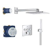 GROHE Conjunto de ducha empotrado SmartControl 34712000 con rociador efecto lluvia StarLight Chrome