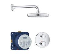 GROHE Conjunto ducha empotrado Grohtherm termostato, rociador efecto lluvia StarLight Cromo 34726000