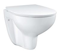 Grohe Bau Ceramic taza de inodoro con asiento de cierre suave suspendido sin reborde blanco 39899000