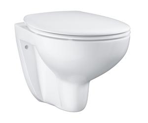 Grohe Bau Ceramic taza de inodoro con asiento de cierre suave suspendido sin reborde blanco 39351000