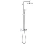 Grohe Bau conjunto de ducha a pared con termostato con rociador con efecto lluvia cromo 26699000