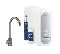 Grohe Blue Home - Grifo de fregadero Mono Connected, con enfriador de agua y filtro, Hard Graphite cepillado 31498AL1