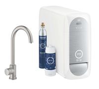 Grohe Blue Home - Grifo de fregadero Mono Connected, con enfriador de agua y filtro, supersteel 31498DC1