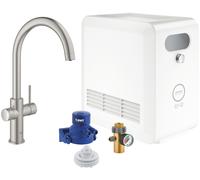 Grohe Blue kit de inicio con grifo de cocina de pie SuperSteel 31323DC2