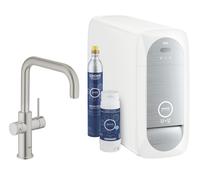 Grohe Blue kit de inicio con grifo de cocina de pie SuperSteel 31456DC1