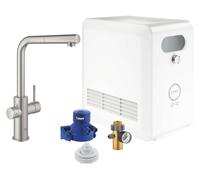 Grohe Blue Professional - Grifo de fregadero con enfriador y filtro, ducha extraíble, supersteel 31326DC2