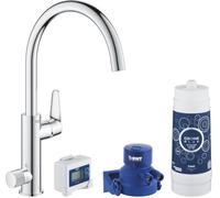 Grohe Blue Pure Baucurve - Grifo de cocina con función de filtrado de agua, caño en C (Ref. 30385000), Cromo