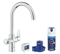 Grohe Blue Pure - Conjunto de grifo de fregadero StartCurve con filtro, cromo 30593000