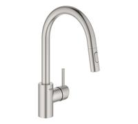 Grohe Concetto - Grifo de fregadero con ducha extraíble, supersteel 31483DC2