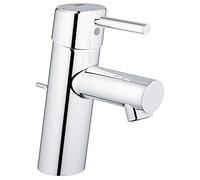 Mezclador monomando de lavabo Grohe Concetto, tamaño S, función de ahorro de energía, proyección de 101 mm, juego de desagüe, cromo, 2338010E