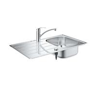 Grohe - Conjunto de fregadero K200 y grifo Eurosmart, acero inoxidable cepillado/cromo 31565SD1