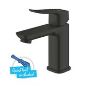 Grohe Dice - Grifo de lavabo con desagüe Push-Open, arranque en frío, negro mate 1018612430