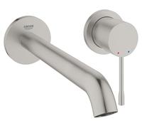 GROHE Grifo de lavabo empotrado Essence New - 2 orificios, caño 23 cm, SuperSteel 19967DC1