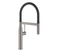 Grohe Essence - Grifo de fregadero con brazo flexibley conmutador, Hard Graphite cepillado 30294AL0