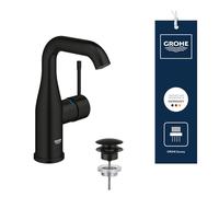 Grohe Essence New - Grifo de lavabo con desagüe Push-Open, negro mate 237982431