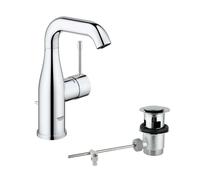 GROHE Grifo monomando de lavabo Essence 23462001, caño alto, ahorro de agua, desagüe automático cromo