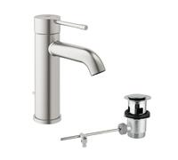 GROHE Grifo para lavabo de pie Essence 23589DC1 SuperSteel – acero inoxidable, ahorro de agua